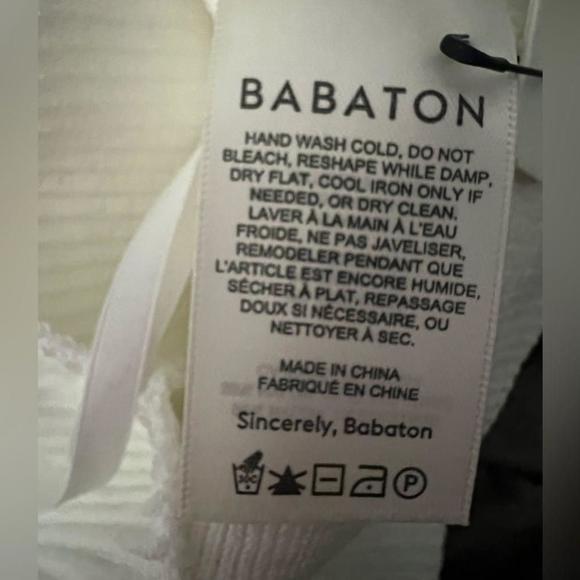 Babaton White Sculpt Knit Criss Cross Cropped Tank (Rib-knit Cross-Front Halter) - Picture 8 of 9